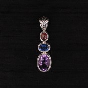 Amethyst, Blue Passion Topaz & Tourmaline Pendant