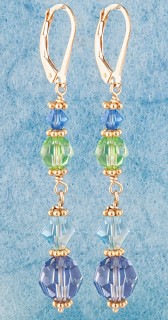 Crystal Dangle Earrings in Serenity 18k Gold Vermeil