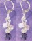 Crystal Cluster Earrings in Sterling Silver Orchid
