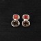 Smoked Topaz & Salmon Quartz Post Earrings