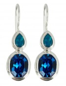 Swarovski Sapphire & Caribbean Blue Opal Earrings