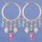 Crystal Hoop Earrings in 18k Gold Vermeil Pastel