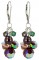 Crystal & Pearl Cluster Earrings in Sterling Silver Pistachio