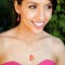 Small Devoted Heart Necklace in 18K Gold Vermeil Astral Pink shown with the Devoted Heart Earrings in Astral Pink.