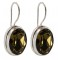 Swarovski Crystal Oval Gemstone Earrings in Khaki
