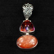 Azotic Topaz & Sunstone Pendant