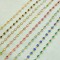 Gold Channel Set Colors, left to right: Light Colorado Topaz, Jet (Black), Crystal (Clear), Pastel, Rose, Aquamarine, Sapphire, Blue Zircon. Not pictured in Siam (Red).
