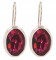 Swarovski Crystal Oval Gemstone Earrings in Fuchsia