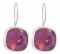 Swarovski Crystal 12mm Cushion Cut Gemstone Earrings in Cyclamen Opal