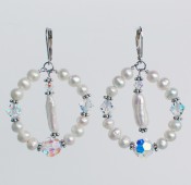 Pearl & Clear Loop Earrings