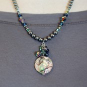 Abalone & Pearl Cluster Necklace
