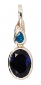 Indigo & Caribbean Blue Opal Crystal Pendant