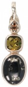 Pyrite & Swarovski Khaki & Golden Shadow Pendant