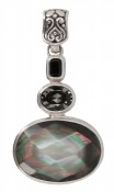 Black Shell & Swarovski Black Diamond & Jet Pendant
