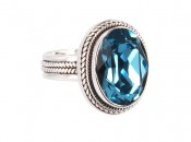 Swarovski Crystal Oval Ring in Aquamarine