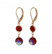 Channel Set Earrings in Gold Siam (Red)