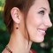 Single Crystal Earrings in Sterling Silver Siam (Red)