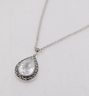 CZ Teardrop Necklace