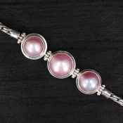 Three Pink Pearl Bracelet