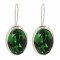 Swarovski Crystal Oval Gemstone Earrings in Fern Green