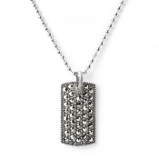 Judith Jack Marcasite Dog Tag Necklace