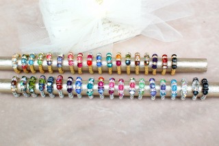 Gold colors (left to right): Crystal (Clear), Garden, Aqua, Peridot, Pastel, Tanzanite, Rose, Pinks, Multi, Sapphire, Zircon, Cabrina, Earth, Browns, Vitrail Medium, Purple Velvet, Siam (Red), Jet (Black).
Silver colors (left to right): Browns, Vitrail Medium, Olive, Earth, Montana, Siam (Red), Purple Velvet, Sapphire, Zircon, Multi, Pinks, Rose, Pastel, Peridot, Tanzanite, Serenity, Aqua, Crystal (Clear), Black Tie, Jet (Black).