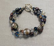 Blue Pearl & Crystal Bracelet