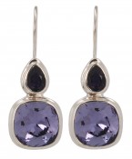 Swarovski Tanzanite & Purple Velvet Earrings