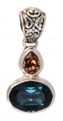 Swarovski Montana & Camel Pendant