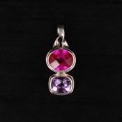 Rose Corrundum & Amethyst Pendant