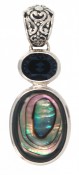 Abalone & Swarovski Montana Pendant