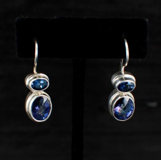 Azotic Blue Topaz Oval Earrings