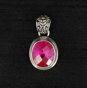 Rose Corrundum Oval Pendant