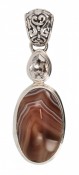 Botswana Agate & Swarovski Silver Shade Pendant