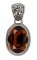 Swarovski Crystal Oval Gemstone Pendant in Smoked Topaz