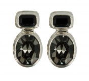 Swarovski Jet & Black Diamond Post Earrings