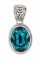 Swarovski Crystal Oval Gemstone Pendant in Indicolite