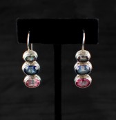 Pink, Blue & Mystic Topaz Earrings