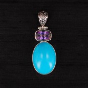 Turquoise & Rectangle Mystic Topaz  Pendant
