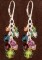 Crystal Cluster Earrings in Sterling Silver Earth