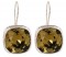 Swarovski Crystal 12mm Cushion Cut Gemstone Earrings in Khaki