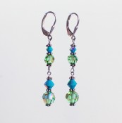 Peridot & Turquoise Crystal Dangles