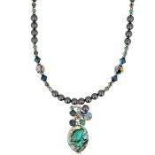 Abalone & Pearl Cluster Necklace