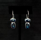 Neptune Topaz Baguette & Oval Earrings