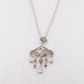 Cubic Zirconia & Marcasite Chandelier Necklace