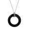 Cosmic Ring Necklace in Sterling Silver Jet (Black)