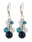 Crystal & Pearl Cluster Earrings in Sterling Silver Blue Crush
