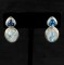 Moonstone & Asotic Blue Topaz Post Earrings