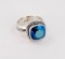 Swarovski Crystal Cushion Cut Ring in Metallic Blue