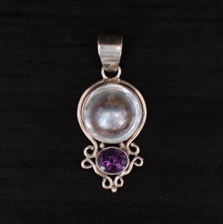 Blue Pearl & Amethyst Pendant
